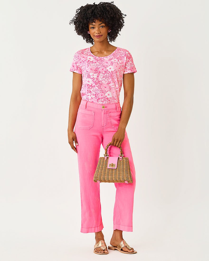 Lilly Pulitzer - Etta Scoop Neck Top - Conch Shell Pink Burst Of Joy