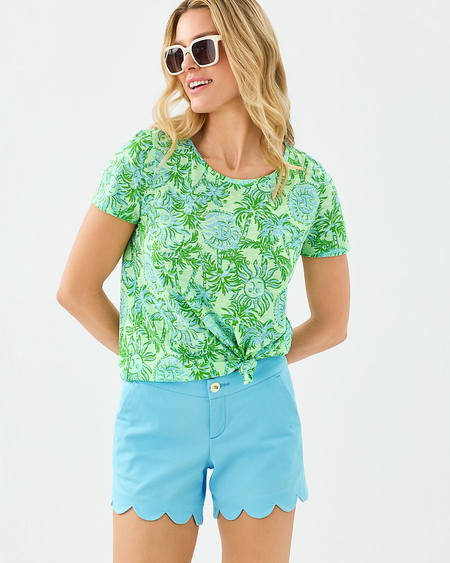 Lilly Pulitzer - Etta Scoop Neck Top - Cool Mint Catchin Rays