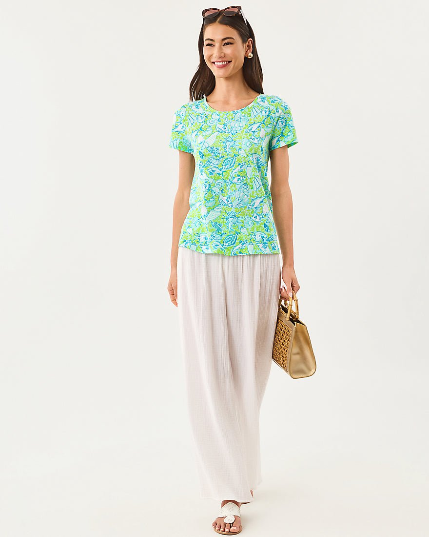 Lilly Pulitzer - Etta Scoop Neck Top - Day Dream Blue Throw Me A Line