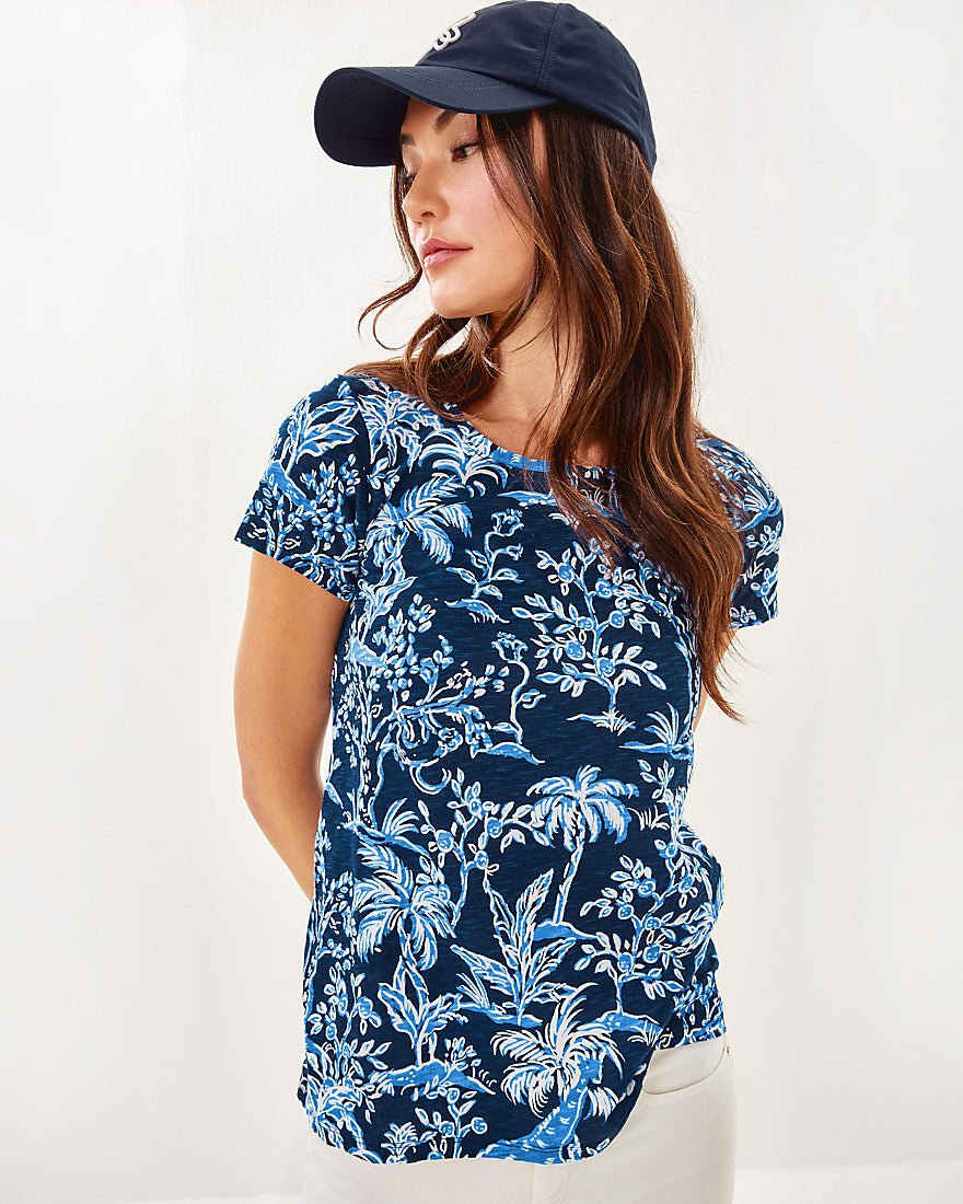 Lilly Pulitzer - Etta Scoop Neck Top - Low Tide Navy Tall Tales