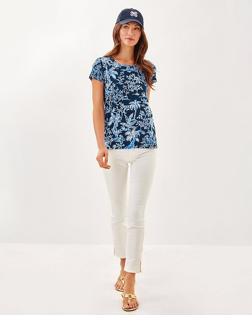 Lilly Pulitzer - Etta Scoop Neck Top - Low Tide Navy Tall Tales