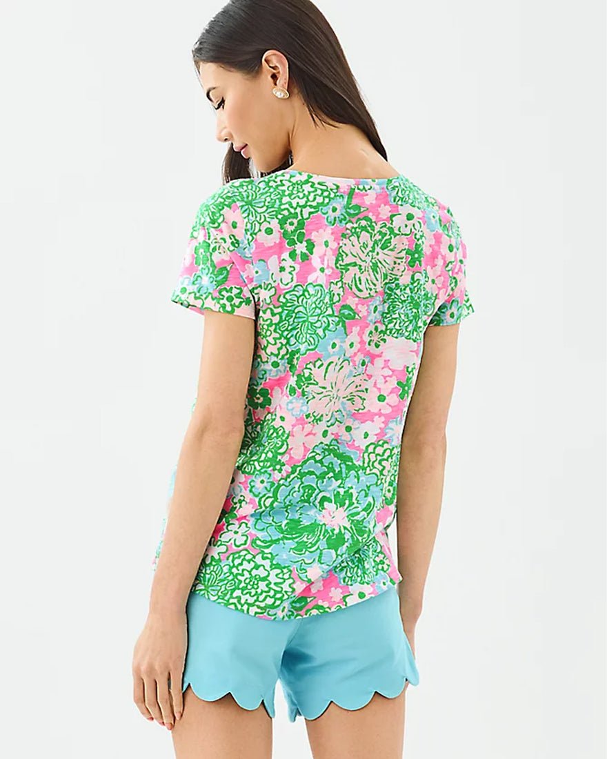 Lilly Pulitzer - Etta Scoop Neck Top - Multi Plumes In Bloom