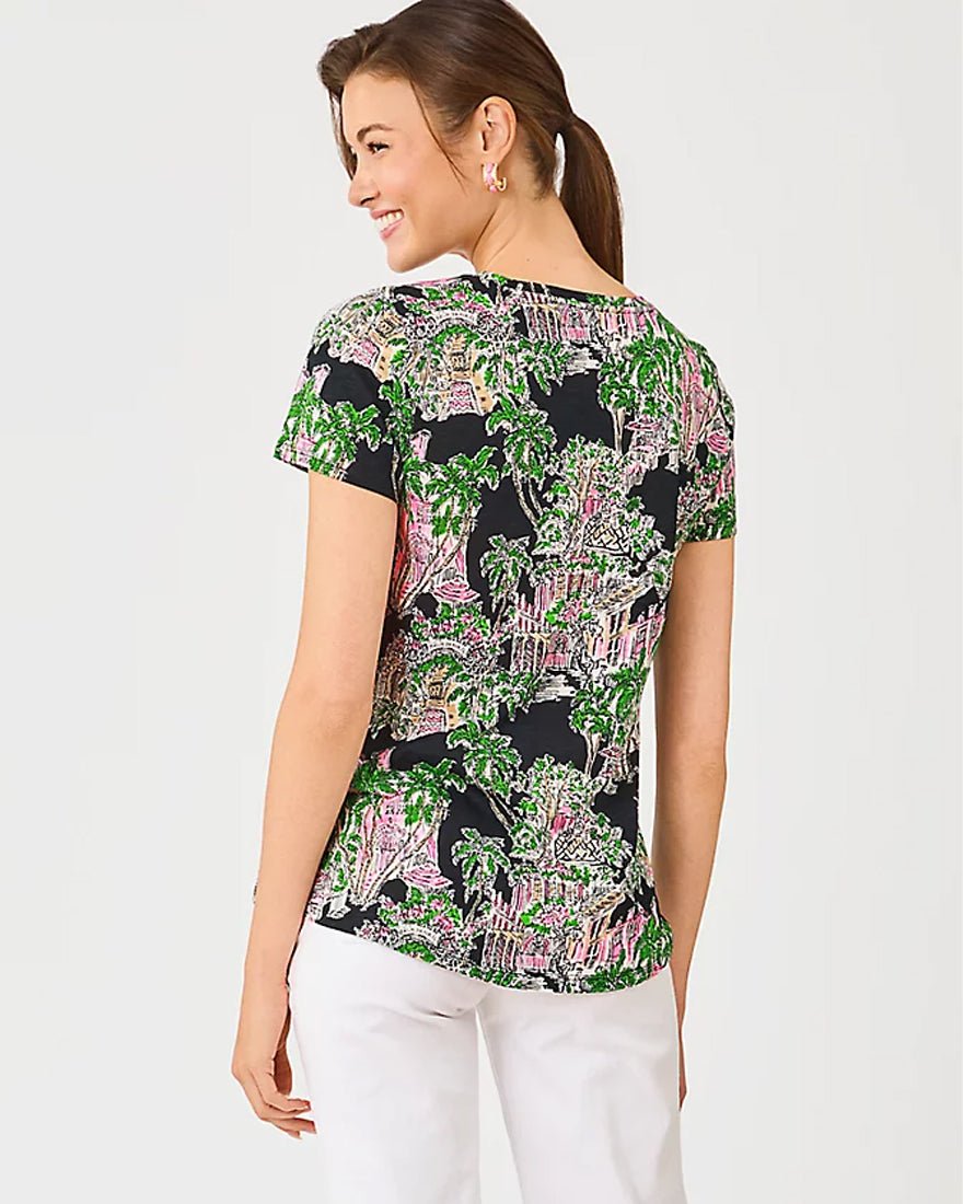 Lilly Pulitzer - Etta Scoop Neck Top - Onyx Pb Anniversary Toile