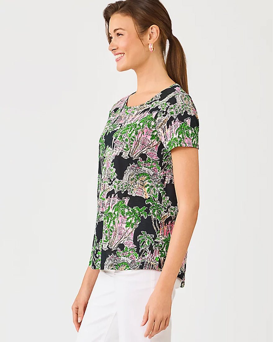Lilly Pulitzer - Etta Scoop Neck Top - Onyx Pb Anniversary Toile