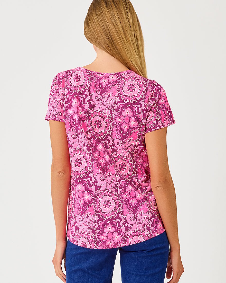 Lilly Pulitzer - Etta Scoop Neck Top - Pink Aster The Casbah Allover