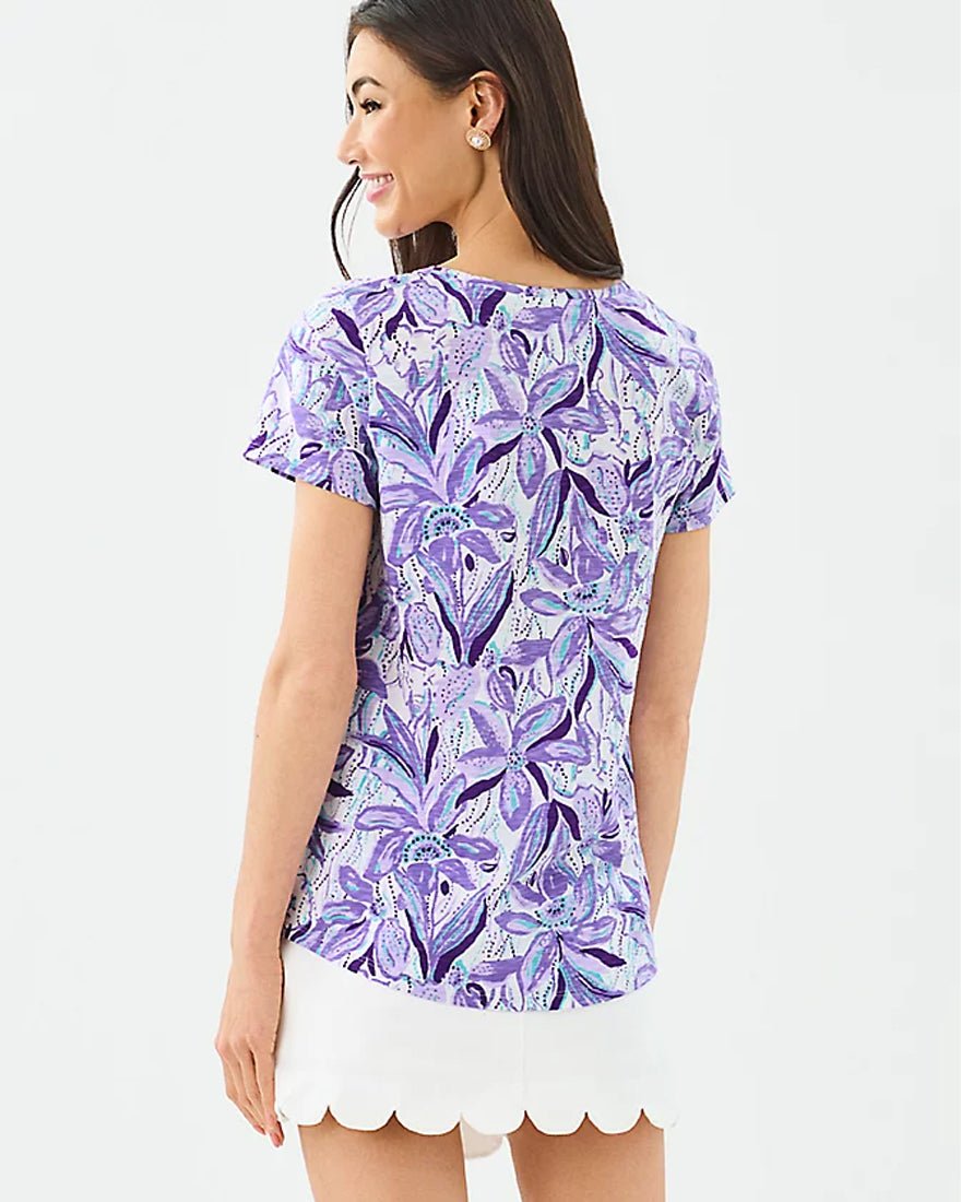 Lilly Pulitzer - Etta Scoop Neck Top - Tropicalia Purple Elephant In The Bloom