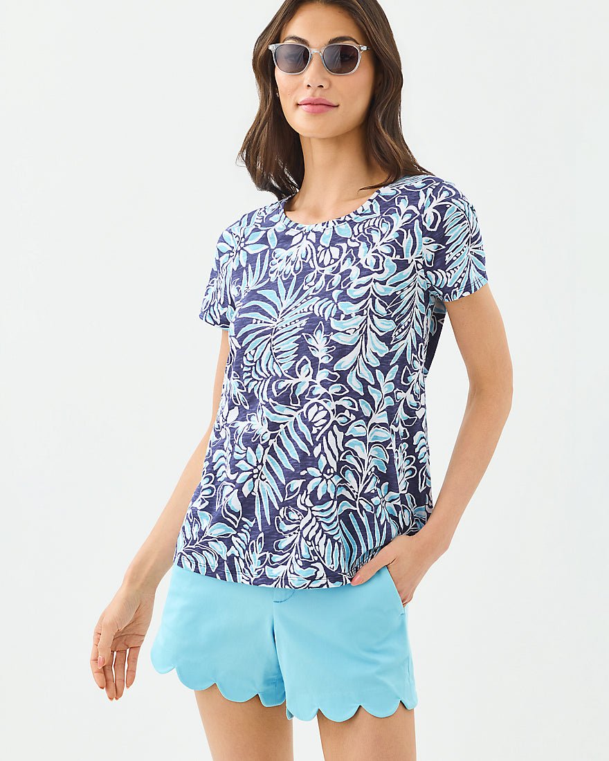 Lilly Pulitzer - Etta Scoop Neck Top - Sapphire Pool Summer Shorelines