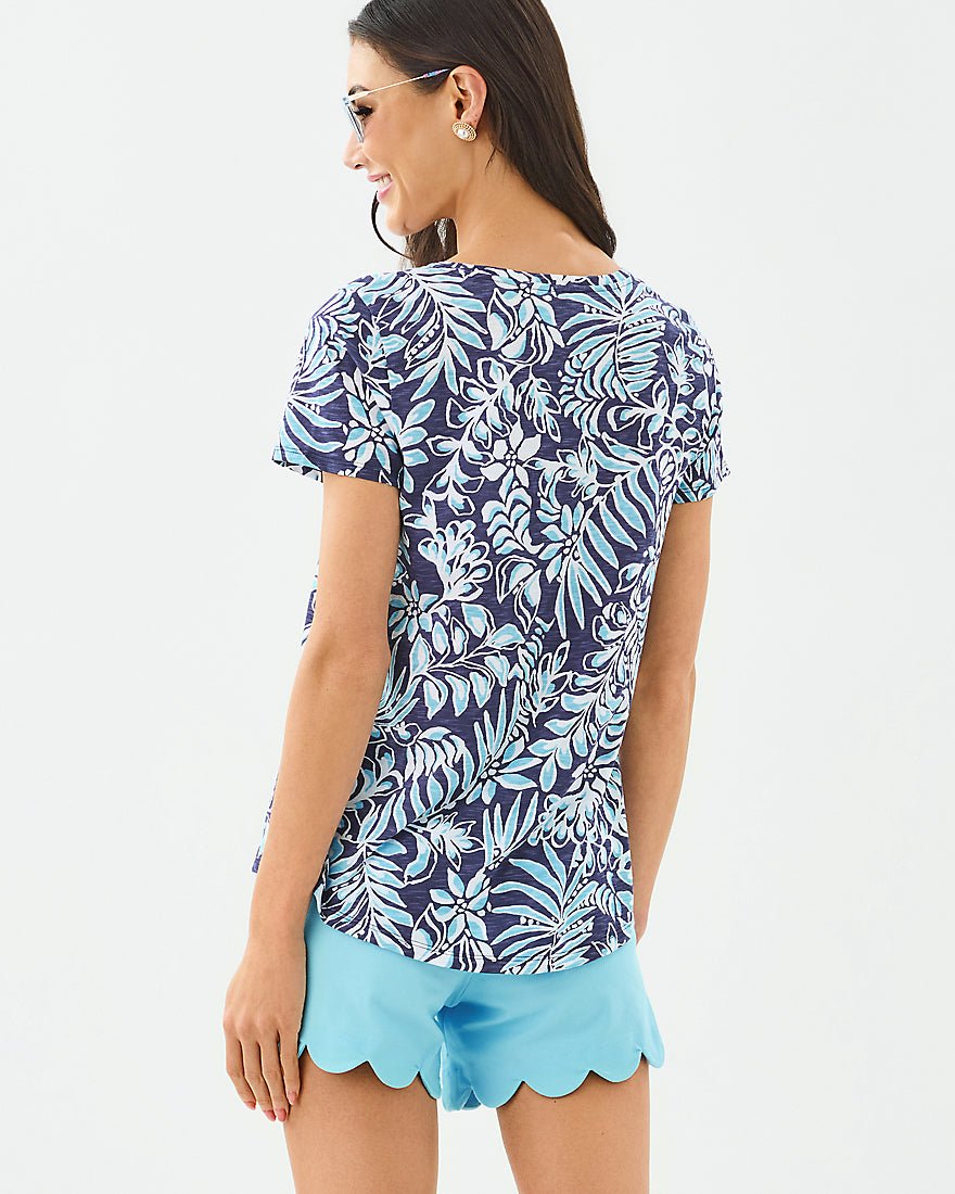 Lilly Pulitzer - Etta Scoop Neck Top - Sapphire Pool Summer Shorelines