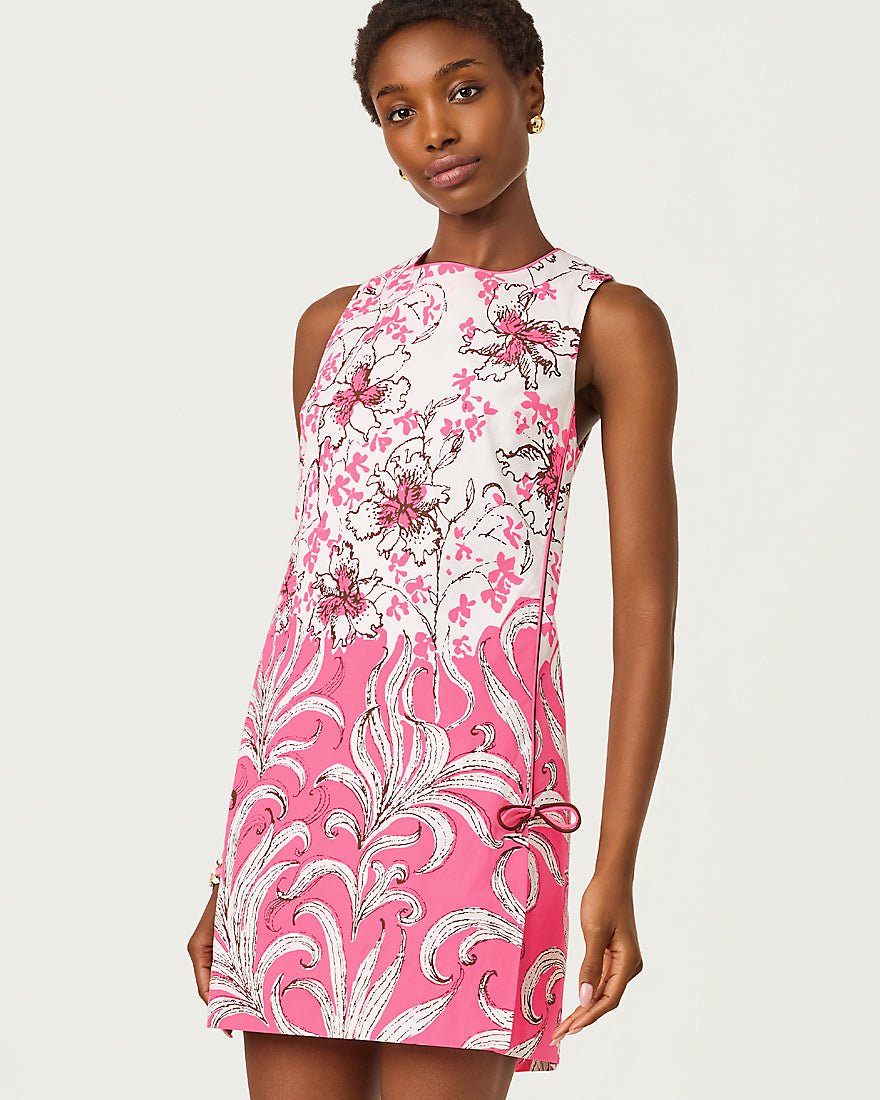 Lilly Pulitzer - Ettie Stretch Shift Dress - Confetti Pink Bumbley Buzz Overlay