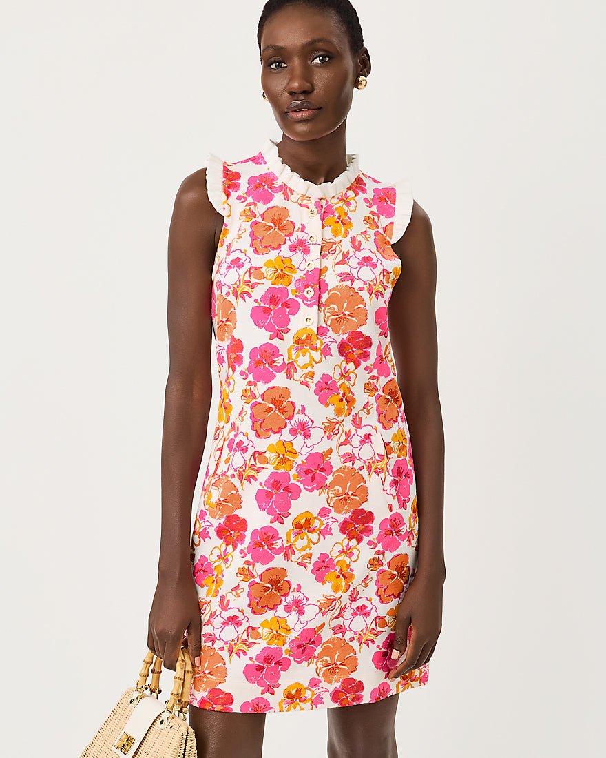 Lilly Pulitzer - Evangeline Sleeveless Dress - Resort White Pansy Fansy
