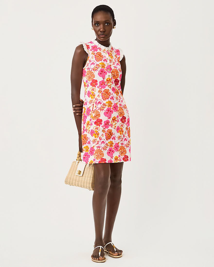 Lilly Pulitzer - Evangeline Sleeveless Dress - Resort White Pansy Fansy