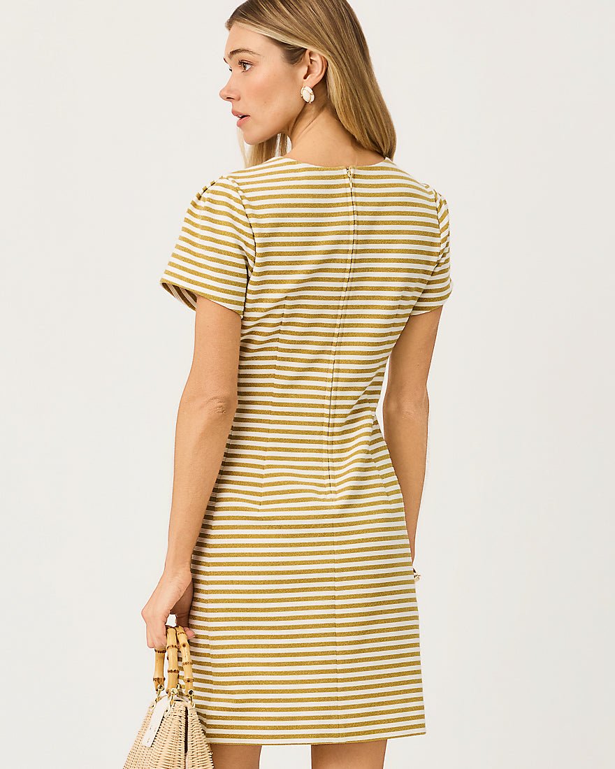 Lilly Pulitzer - Fallon Dress - Gold Metallic Ottoman Stripe