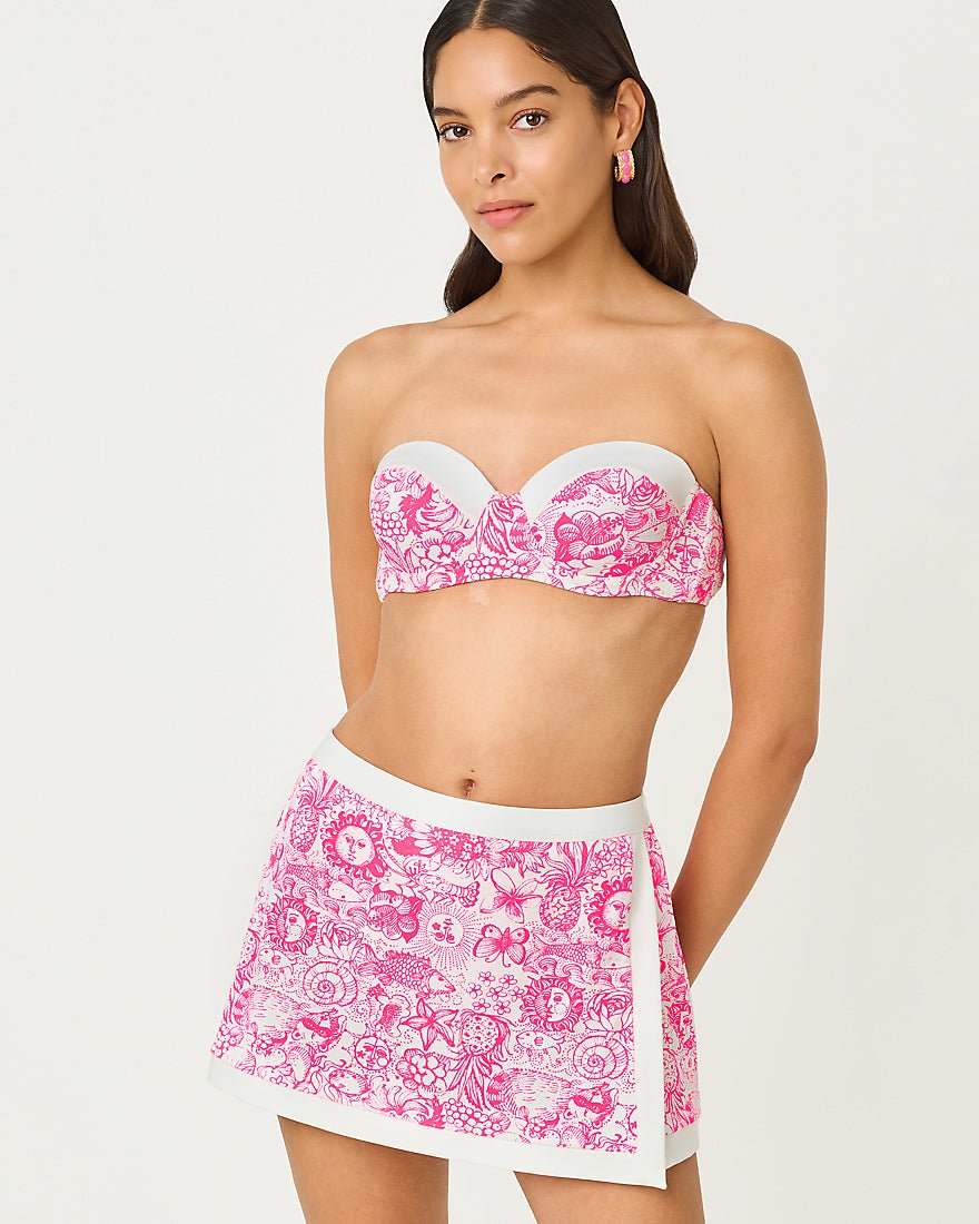 Lilly Pulitzer - Fantana Skirted Swim Bottom - Cherry Blossom Pink Fleur De Lilly