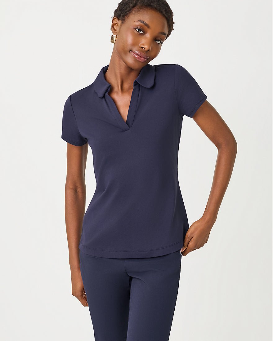 Lilly Pulitzer - Frida Scallop Polo Upf 50 Plus - True Navy