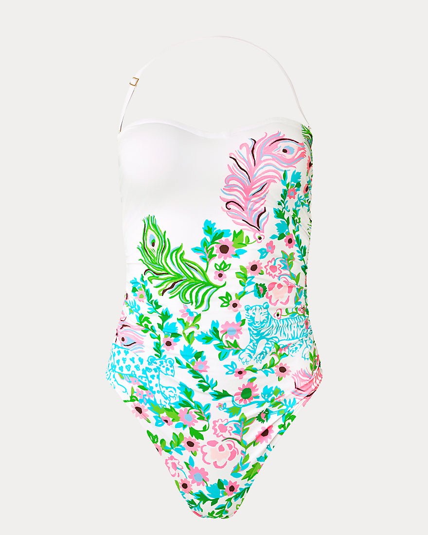 Lilly Pulitzer - Ginnie One Piece Swimsuit - Resort White Royal Zoo