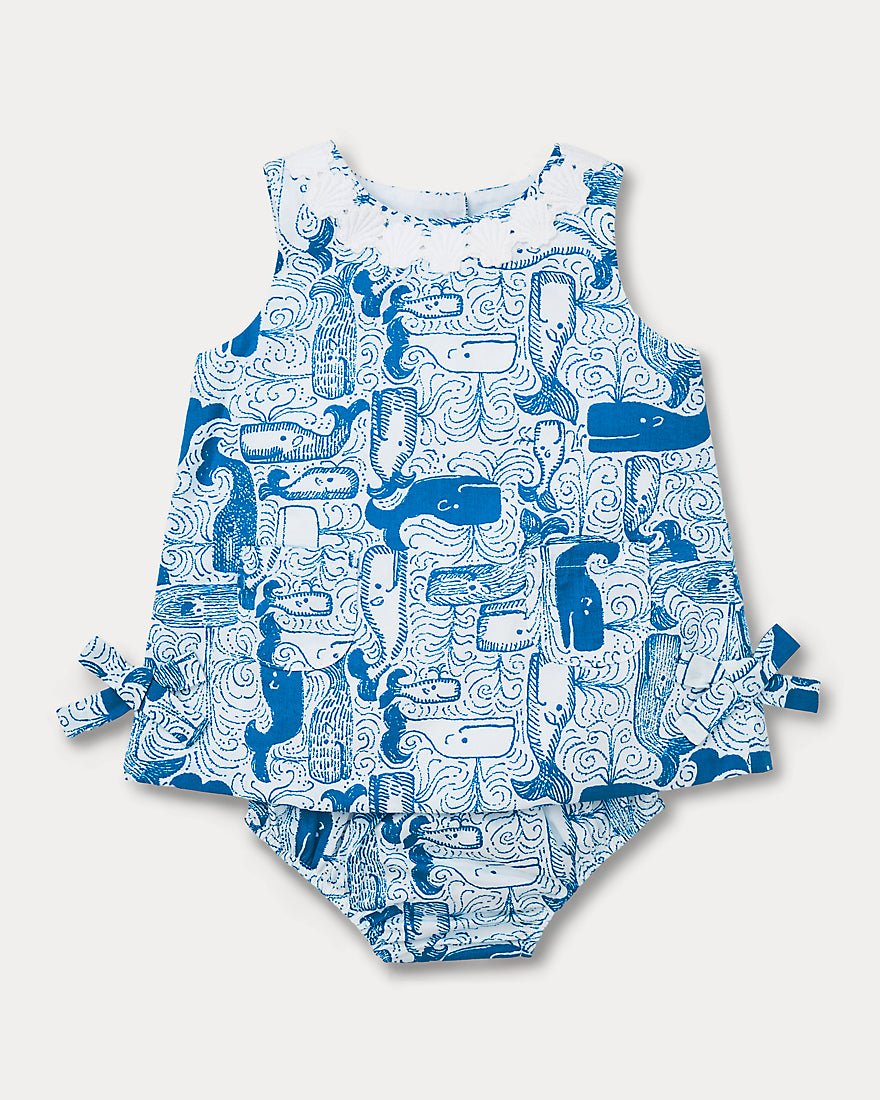 Lilly Pulitzer - Girls Baby Lilly Shift Dress - Nassau Blue Thar She Blows