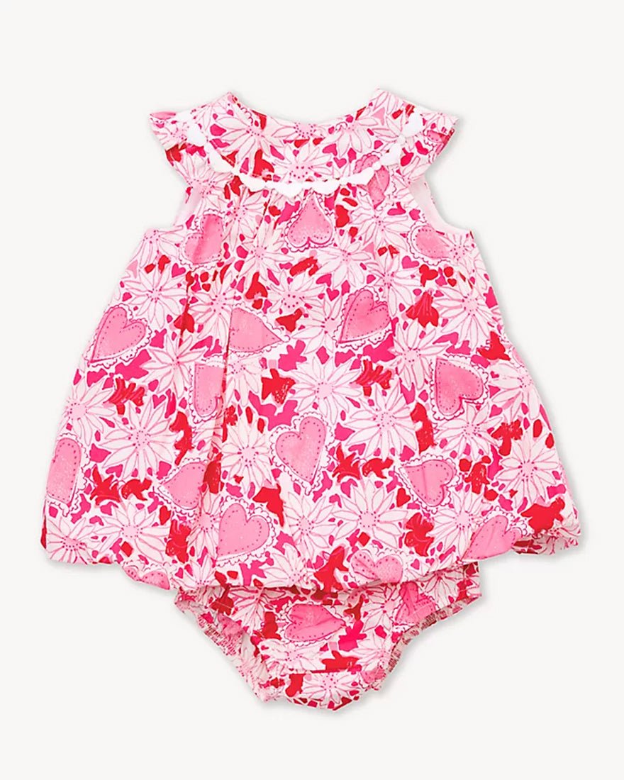 Lilly Pulitzer - Girls Baby Paloma Bubble Dress - Coconut Dear Heart