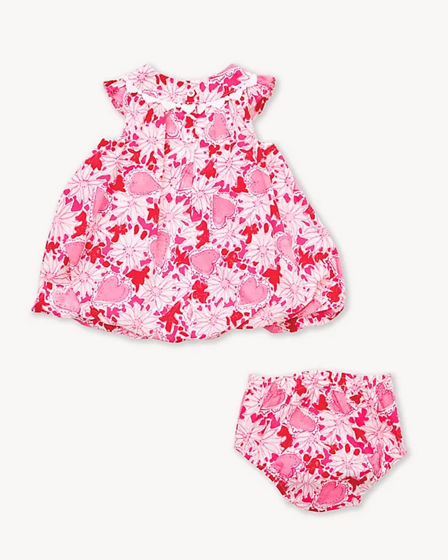 Lilly Pulitzer - Girls Baby Paloma Bubble Dress - Coconut Dear Heart