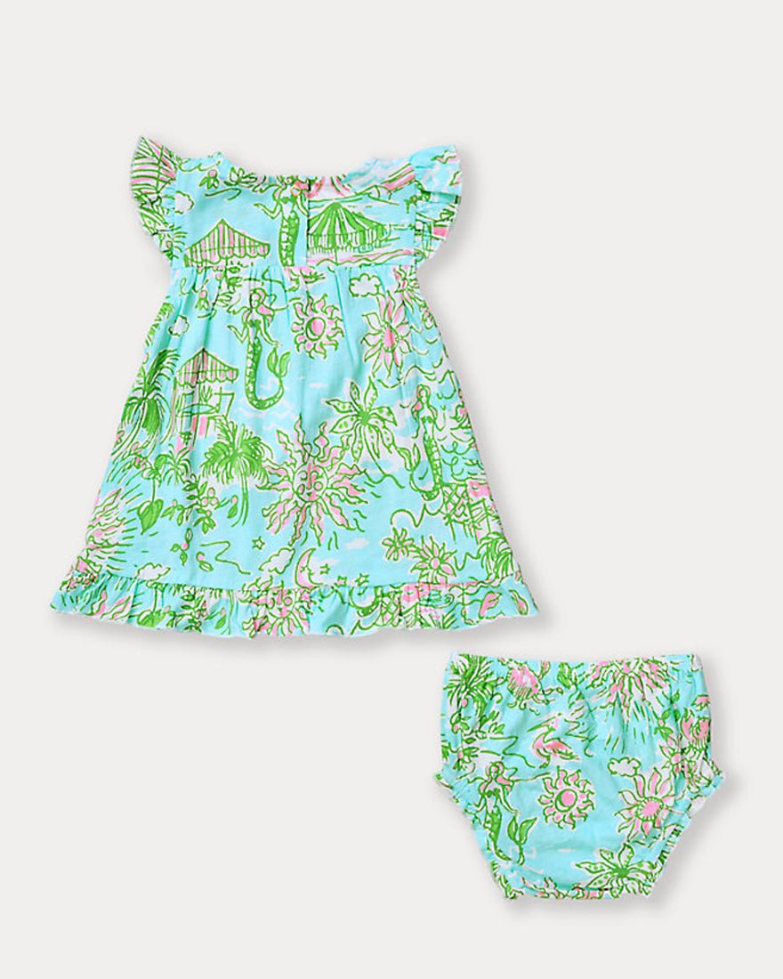 Lilly Pulitzer - Girls Cecily Infant Dress - Fresh Water Blue Sunbathers Bliss