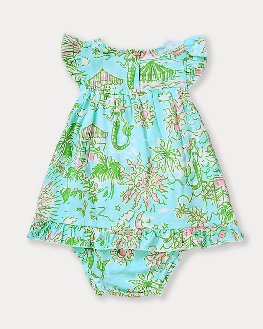 Lilly Pulitzer - Girls Cecily Infant Dress - Fresh Water Blue Sunbathers Bliss