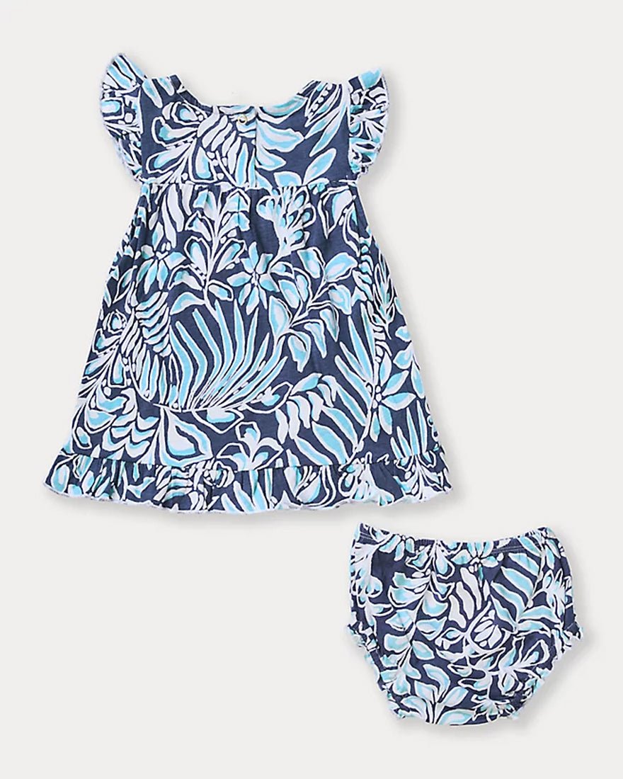 Lilly Pulitzer - Girls Cecily Infant Dress - Sapphire Pool Summer Shorelines