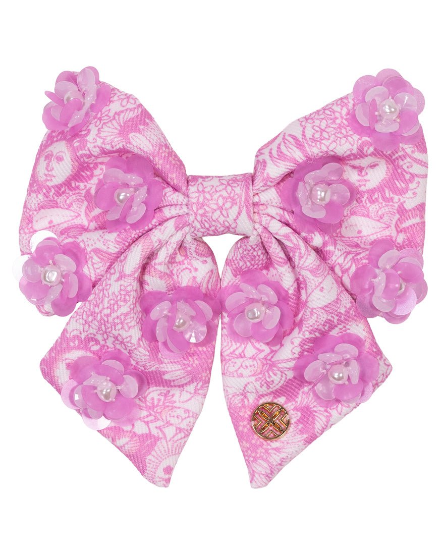 Lilly Pulitzer - Girls Embellished Bow Barrette - Fleur De Lilly