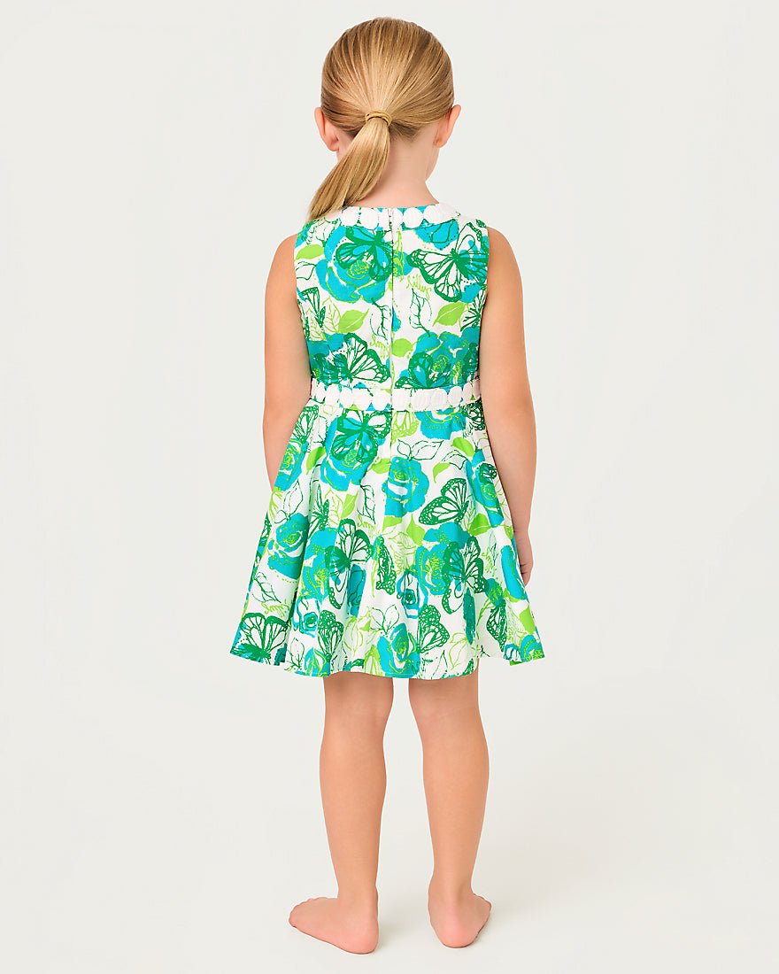Lilly Pulitzer - Girls Idala Dress - Resort White Monarch Rose