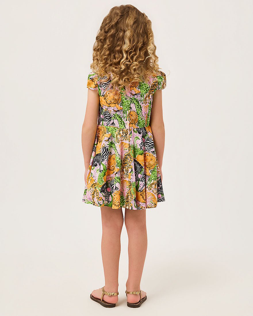 Lilly Pulitzer - Girls Idala Short Sleeved Dress - Multi Lillys Zoo