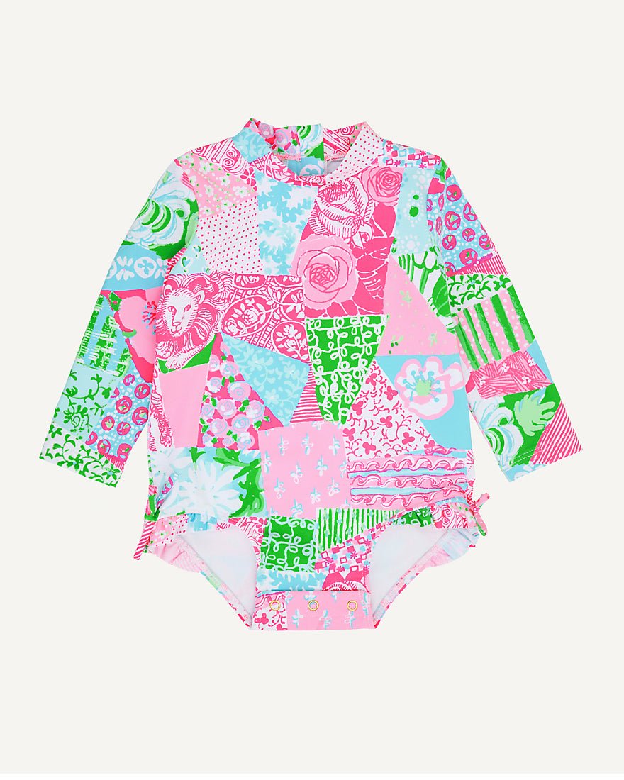 Lilly Pulitzer - Girls Idella Infant Swimsuit Upf 50 Plus - Multi Crazy Quilt