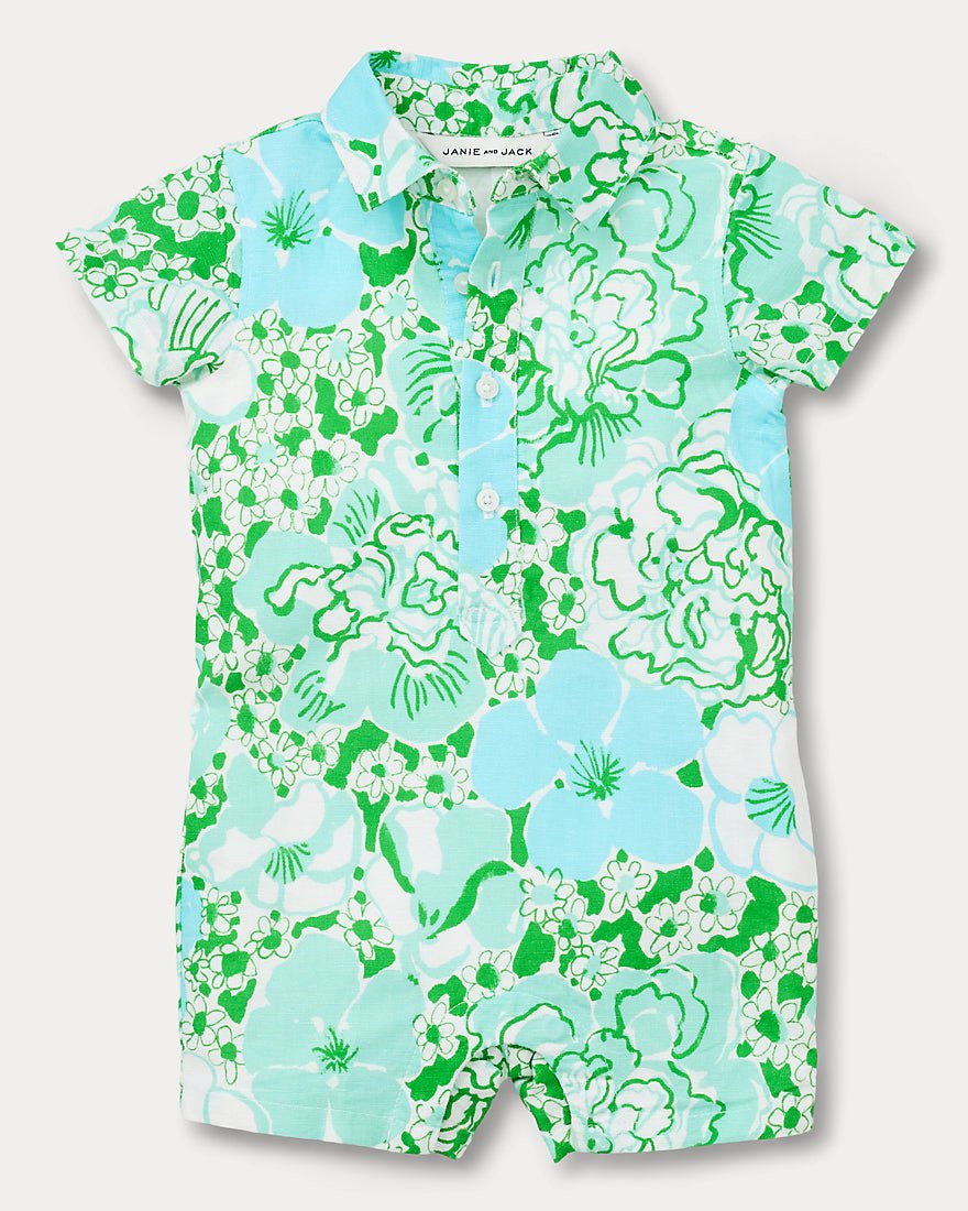 Lilly Pulitzer - Girls Lavi Romper - Mint Condition Burst Of Joy