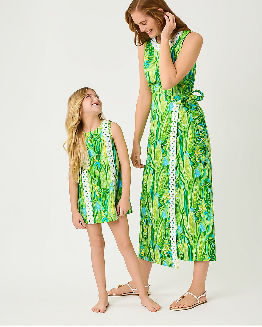 Lilly Pulitzer - Girls Little Lilly Classic Shift Dress - Turquoise Tide Sweet Corn