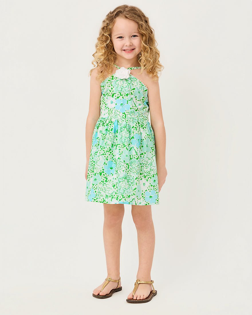 Lilly Pulitzer - Girls Madelin Flower Dress - Mint Condition Burst Of Joy