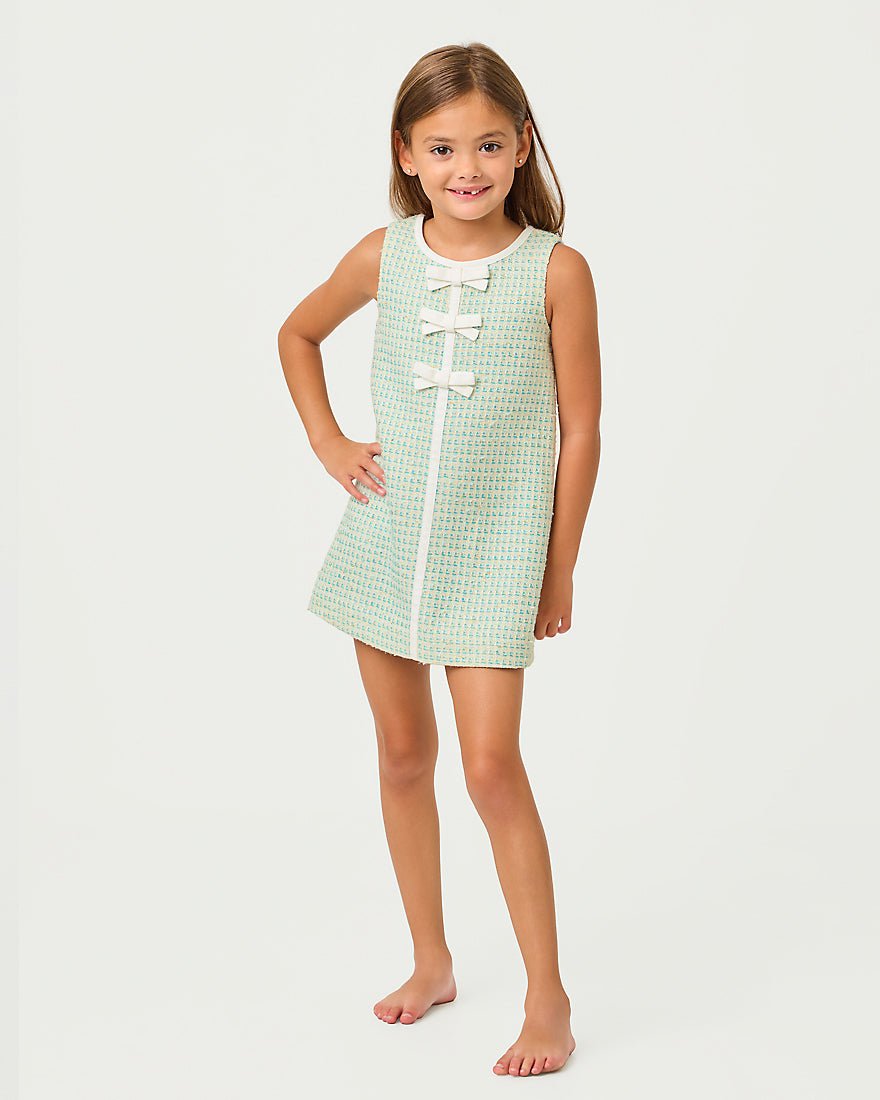 Lilly Pulitzer - Girls Mini Aria Shift Dress - Capri Blue Fantasy Boucle