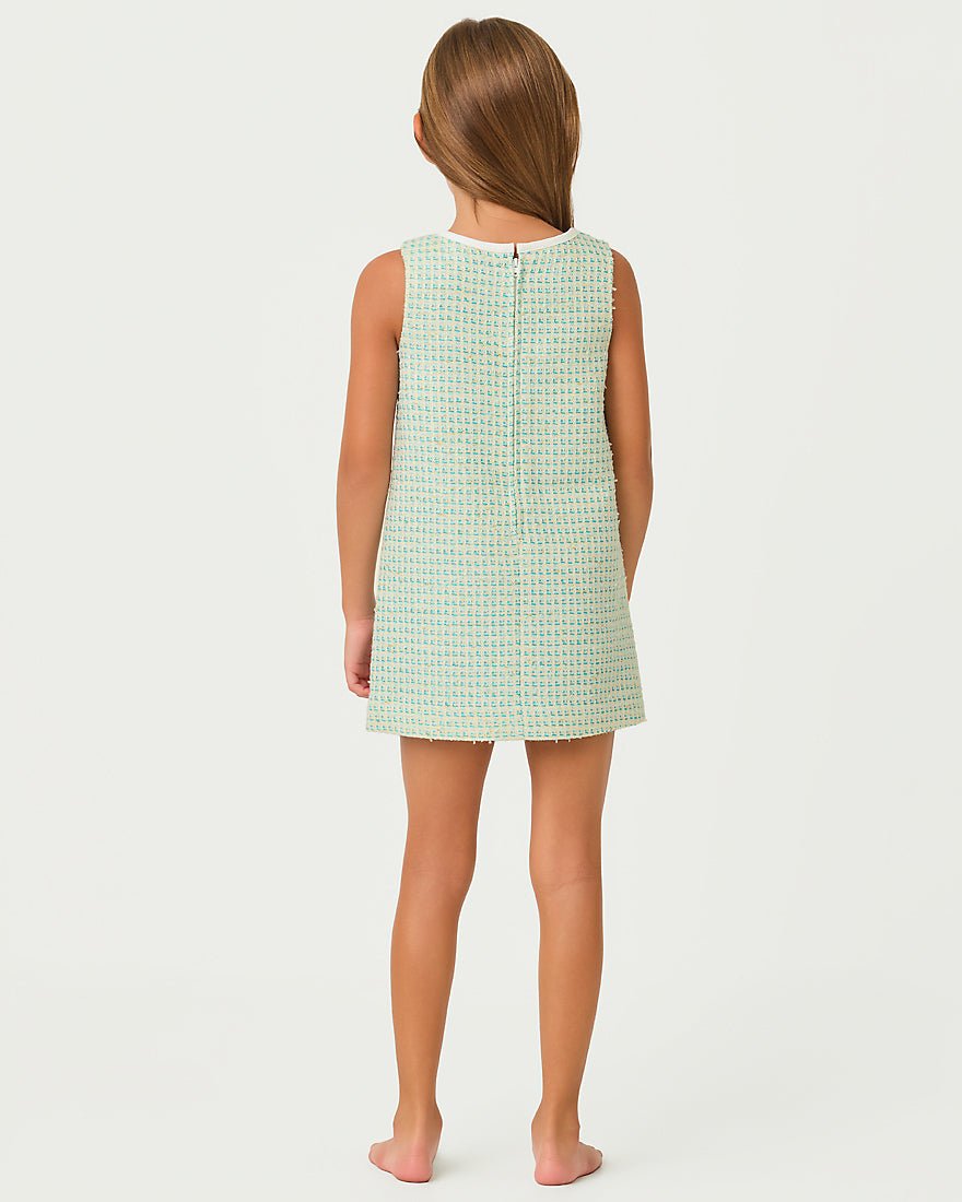 Lilly Pulitzer - Girls Mini Aria Shift Dress - Capri Blue Fantasy Boucle