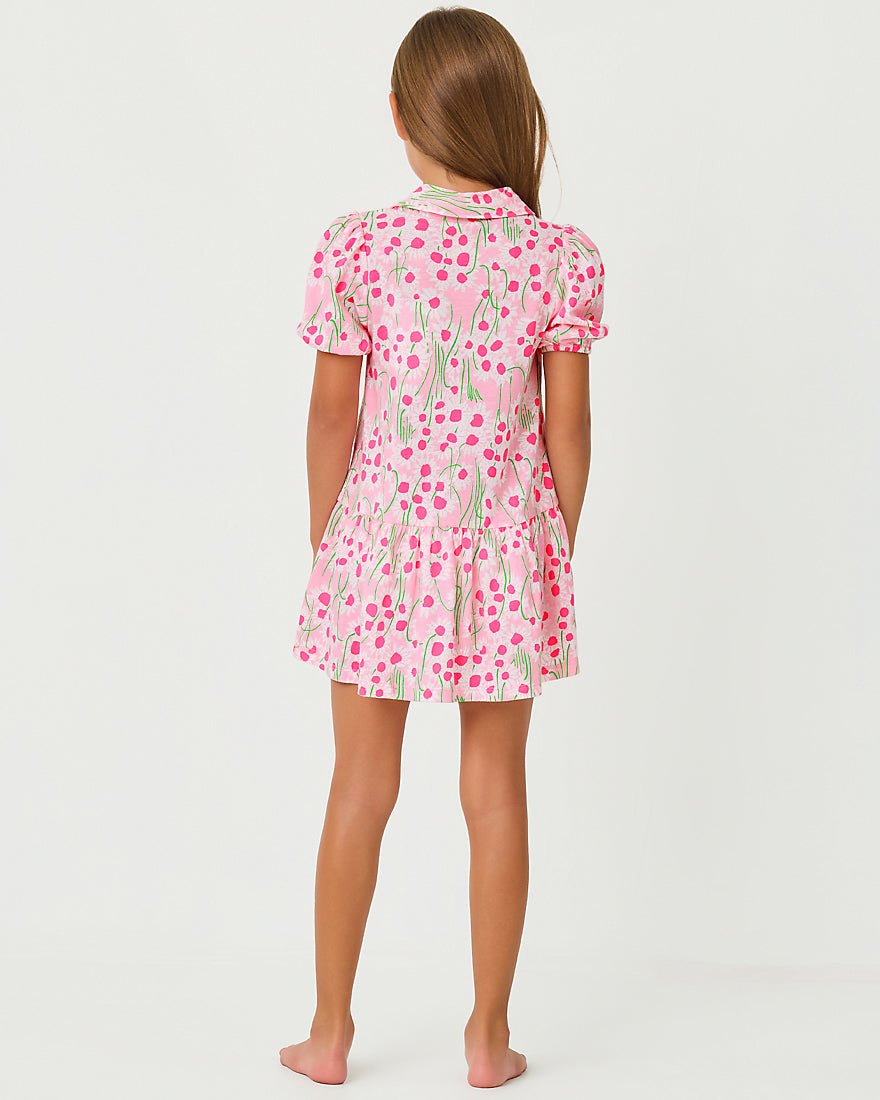 Lilly Pulitzer - Girls Mini Bingley Dress - Conch Shell Pink Lil Sunny Daisies