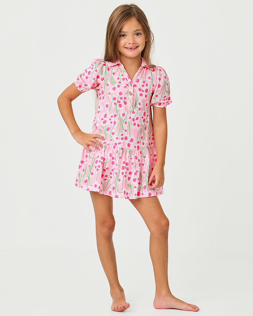 Lilly Pulitzer - Girls Mini Bingley Dress - Conch Shell Pink Lil Sunny Daisies