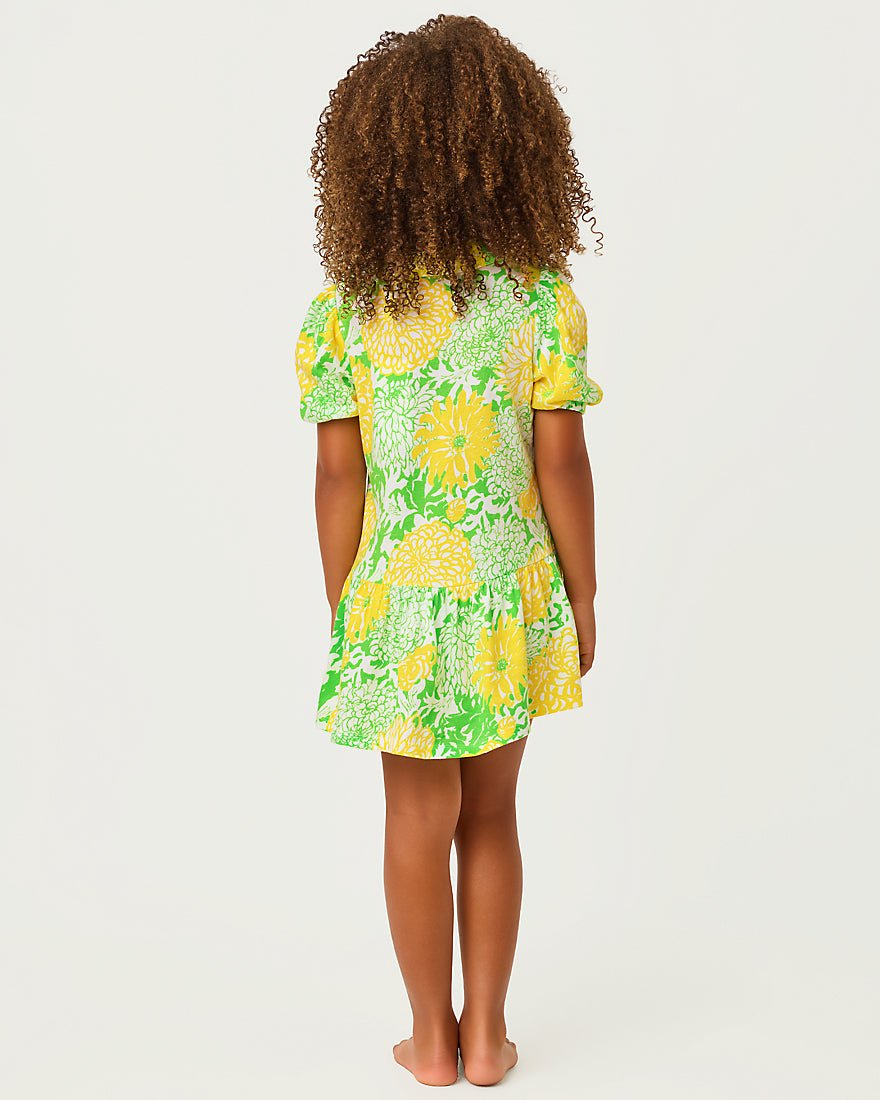 Lilly Pulitzer - Girls Mini Bingley Dress - Crocodile Green Mumbo Jumbo