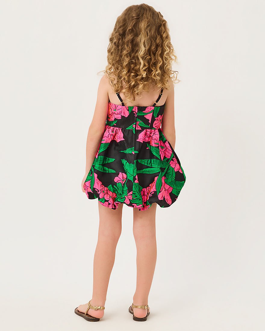 Lilly Pulitzer - Girls Mini Bowman Dress - Noir Jungle Bouquet Jacquard