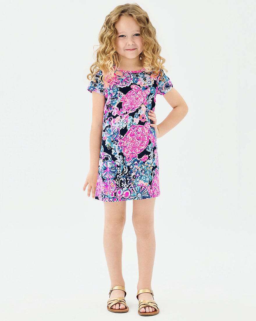 Lilly Pulitzer - Girls Mini Cody Dress - High Tide Navy In Turtle Amazement