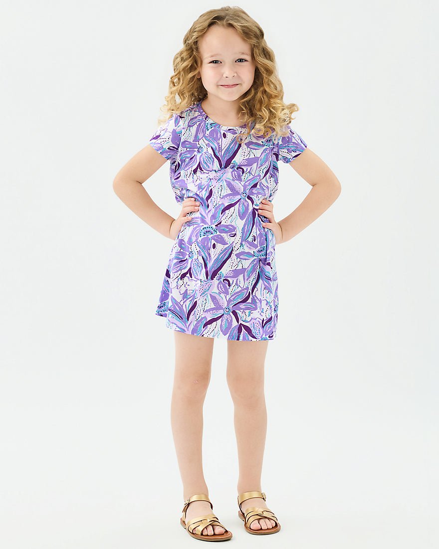 Lilly Pulitzer - Girls Mini Cody Dress - Tropicalia Purple Elephant In The Bloom