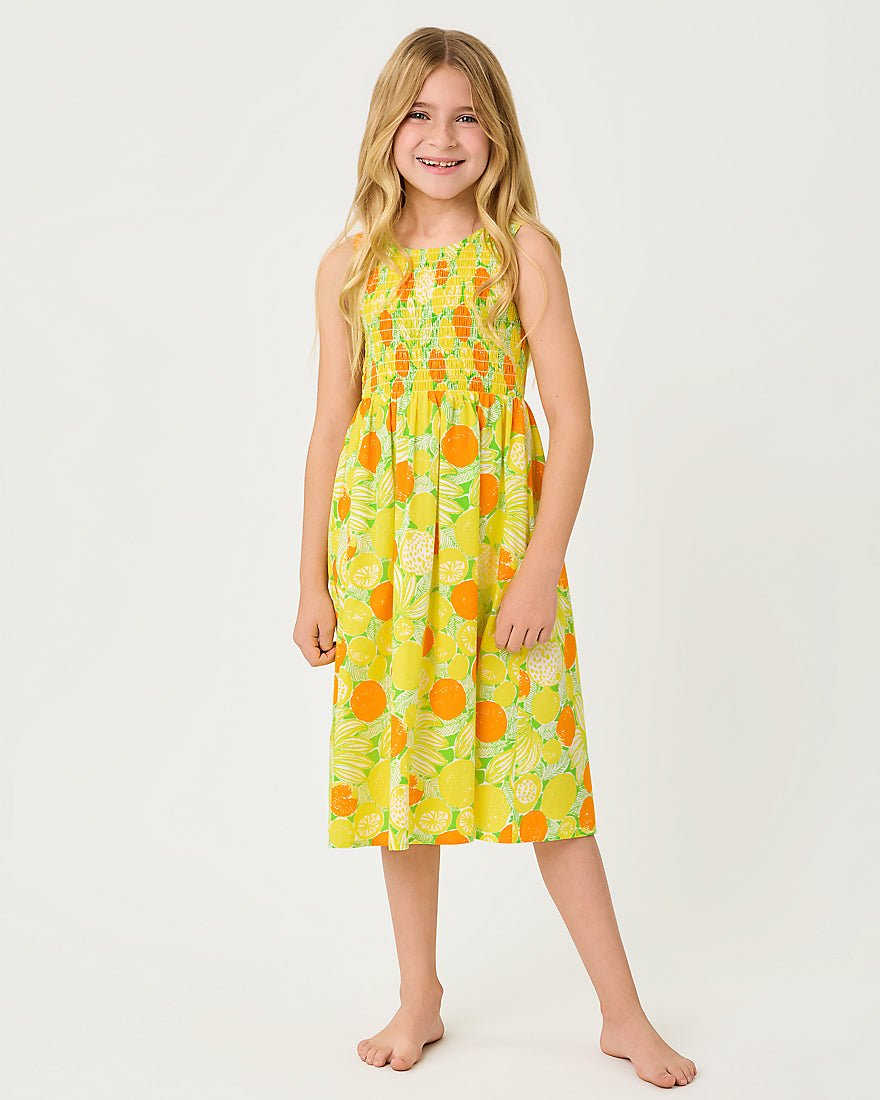 Lilly Pulitzer - Girls Mini Daisey Midi Dress - Island Palm Zesty