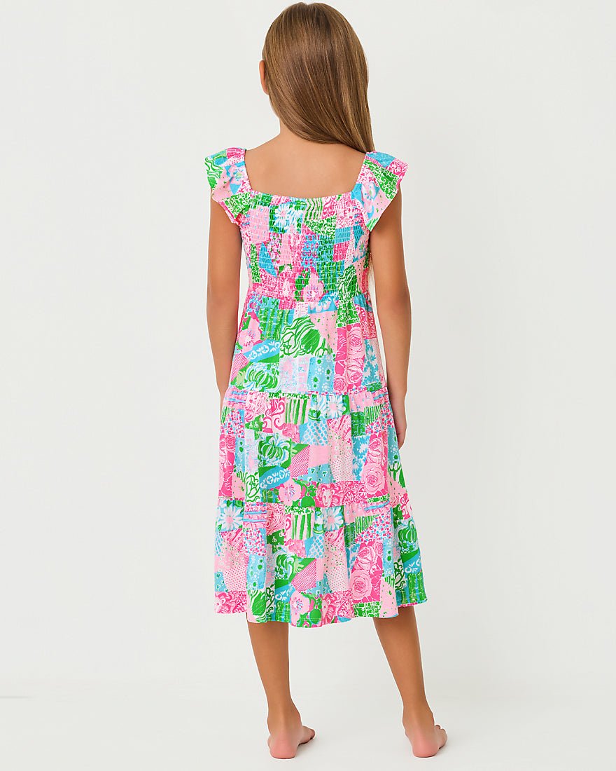 Lilly Pulitzer - Girls Mini Jilly Midi Dress - Multi Crazy Quilt