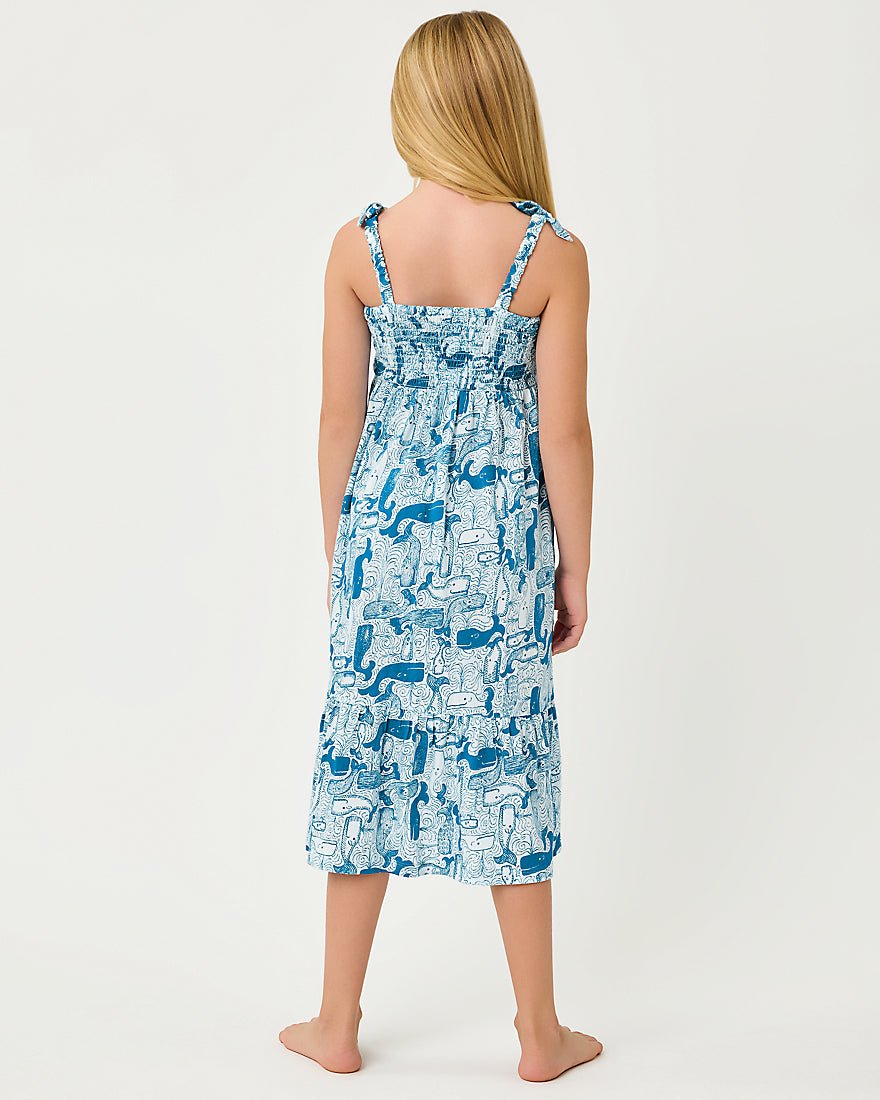 Lilly Pulitzer - Girls Mini Kailua Maxi Dress - Nassau Blue Thar She Blows