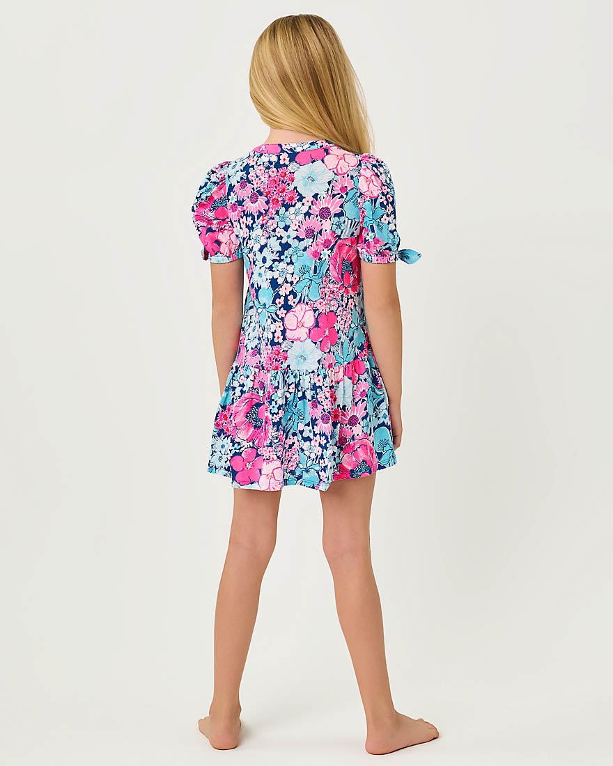 Lilly Pulitzer - Girls Mini Shae Dress - Starlight Navy In All Her Glory
