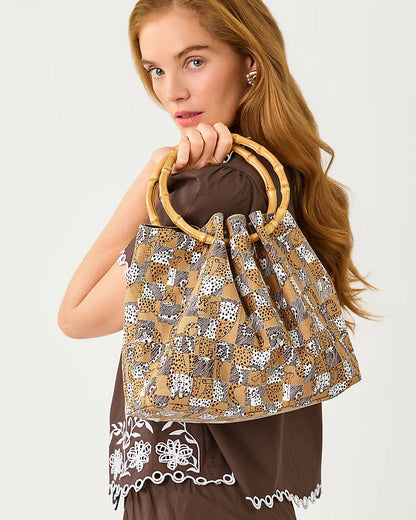 Lilly Pulitzer - Gwp Bamboo Bag - Iced Latte Cheetah Checks