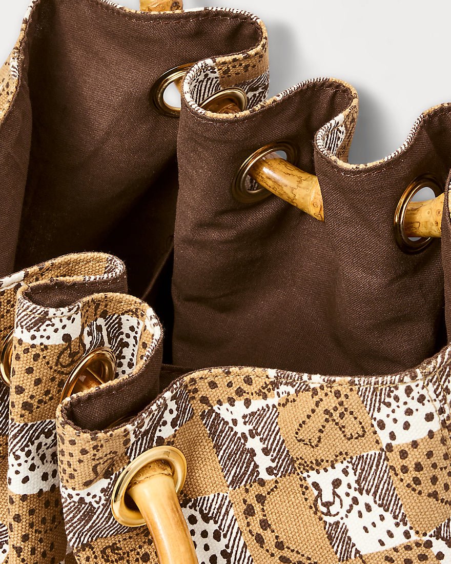 Lilly Pulitzer - Gwp Bamboo Bag - Iced Latte Cheetah Checks
