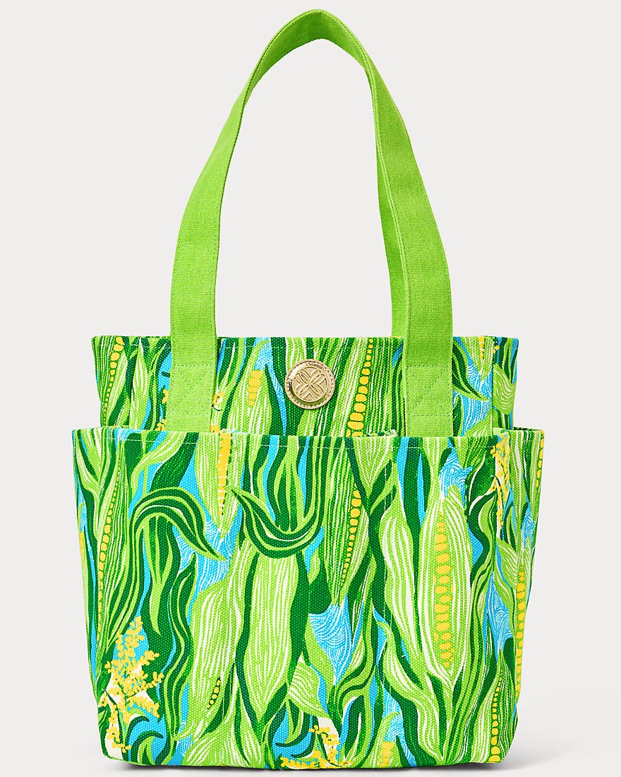 Lilly Pulitzer - Gwp Farmers Market Tote - Turquoise Tide Sweet Corn