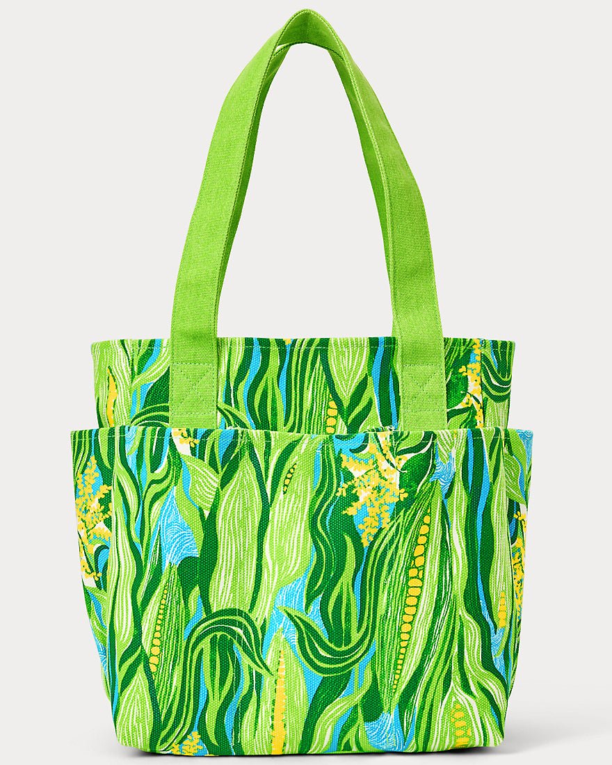 Lilly Pulitzer - Gwp Farmers Market Tote - Turquoise Tide Sweet Corn