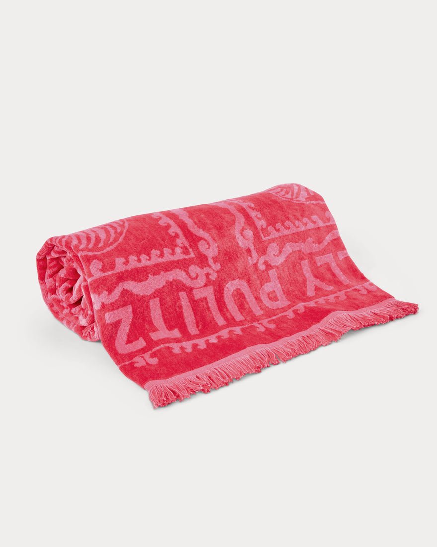 Lilly Pulitzer - Gwp Jacquard Beach Towel - Paradise Punch Shell Shine