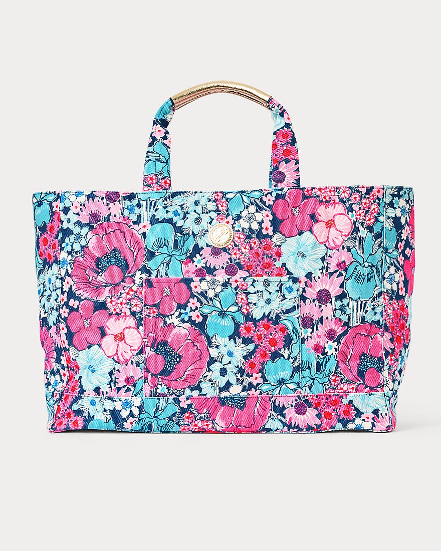 Lilly Pulitzer - Gwp Jumbo Mercato Tote - Starlight Navy In All Her Glory